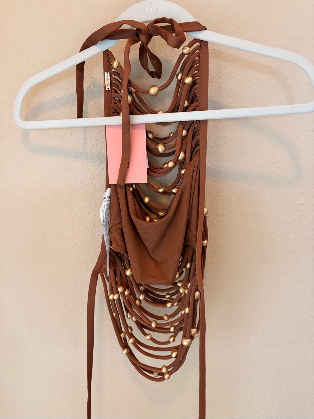 NWT Cult Gaia Jonna Top Tavern Size M Beaded Halter $598 - Picture 3 of 7